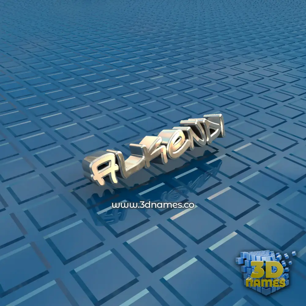 alkendi in Blue Bling style - 3D name wallpaper