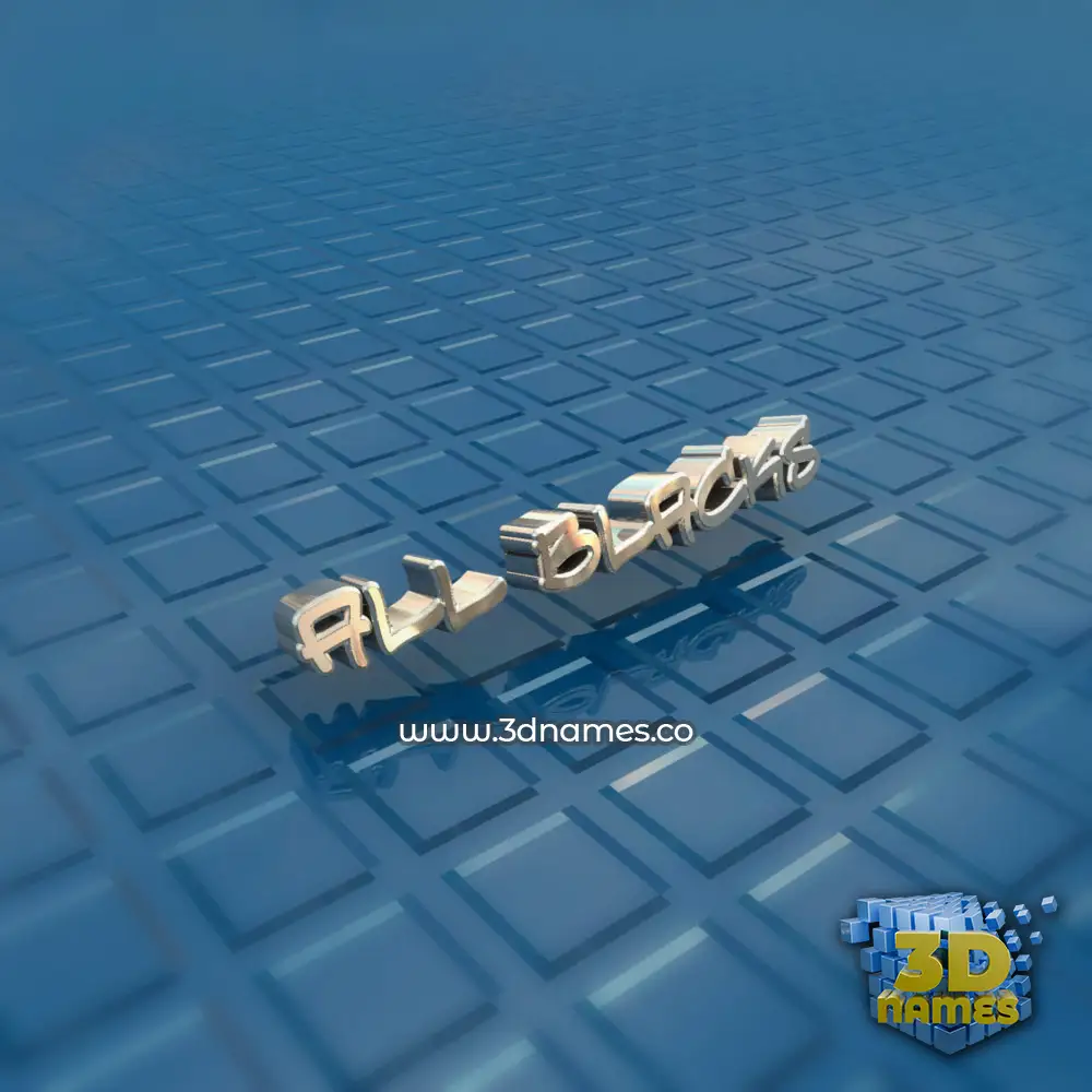 all blacks in Blue Bling style - 3D name wallpaper