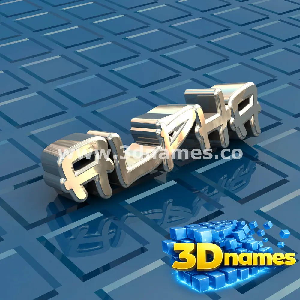 alpha in Blue Bling style - 3D name wallpaper
