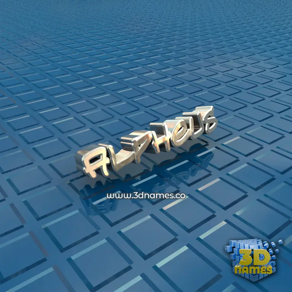 alpheus in Blue Bling style - 3D name wallpaper