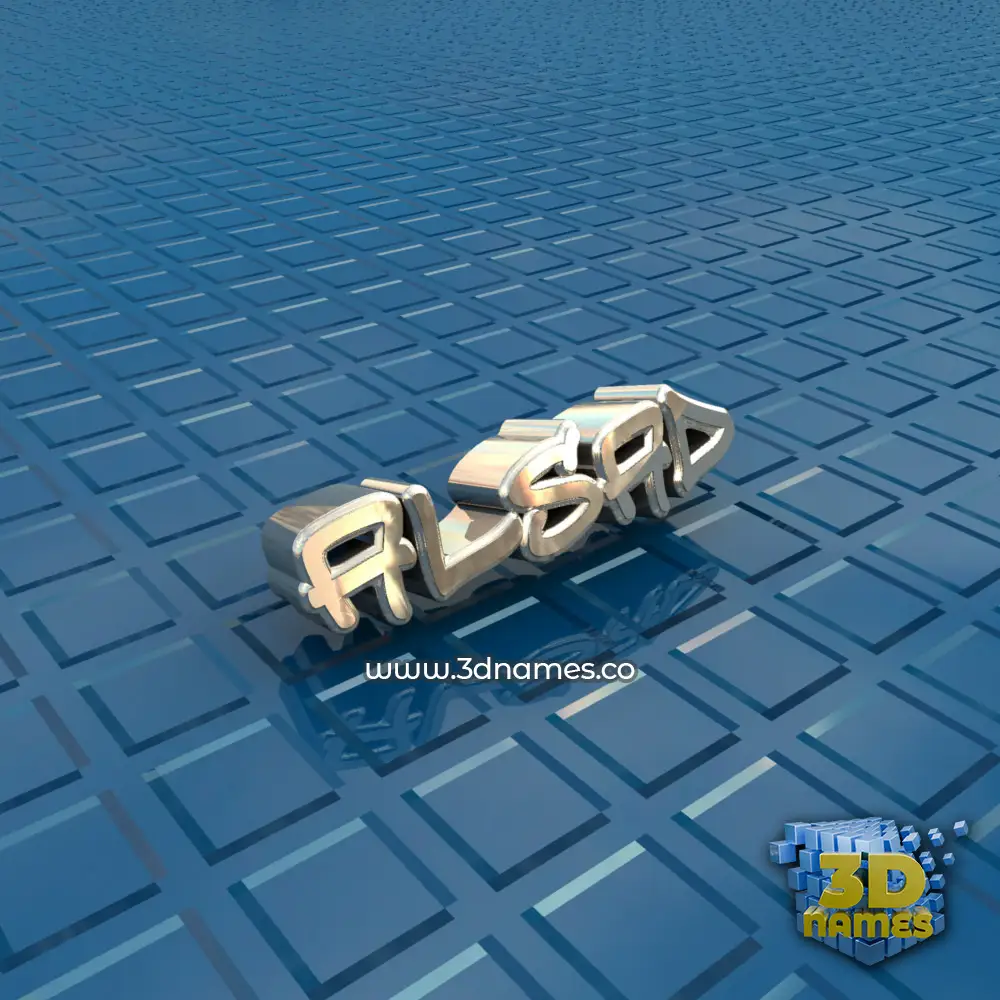 alsad in Blue Bling style - 3D name wallpaper