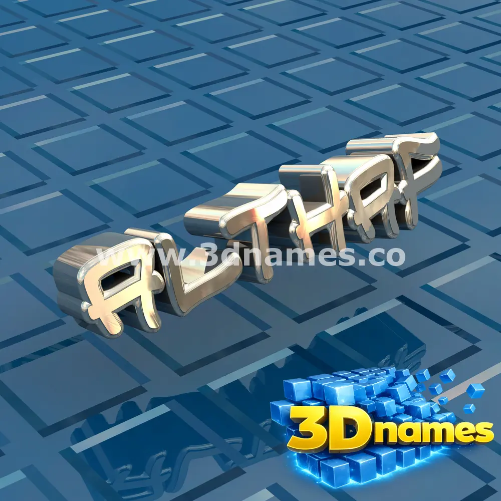 althaf in Blue Bling style - 3D name wallpaper