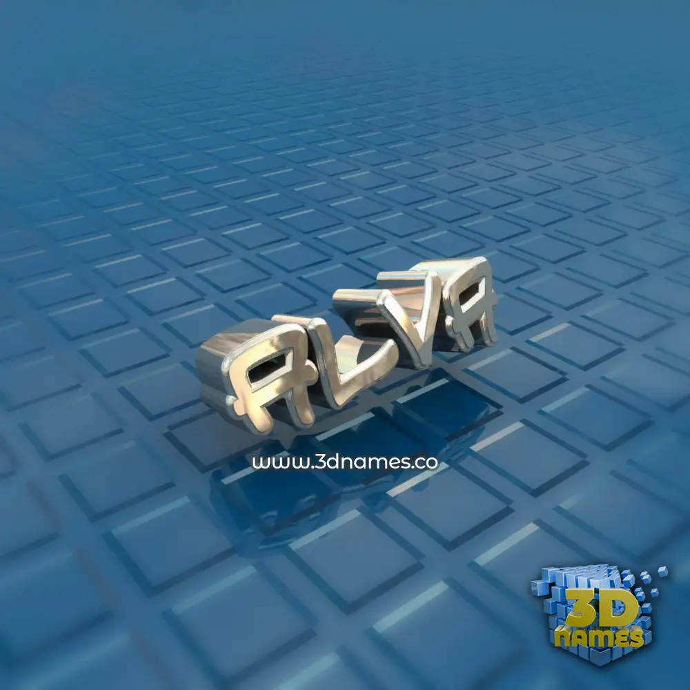 alva in Blue Bling style - 3D name wallpaper