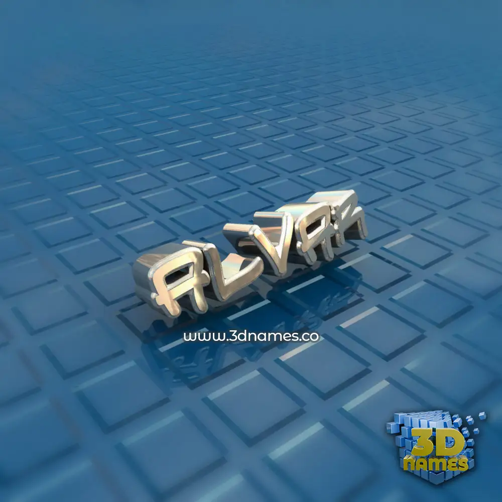 alvar in Blue Bling style - 3D name wallpaper