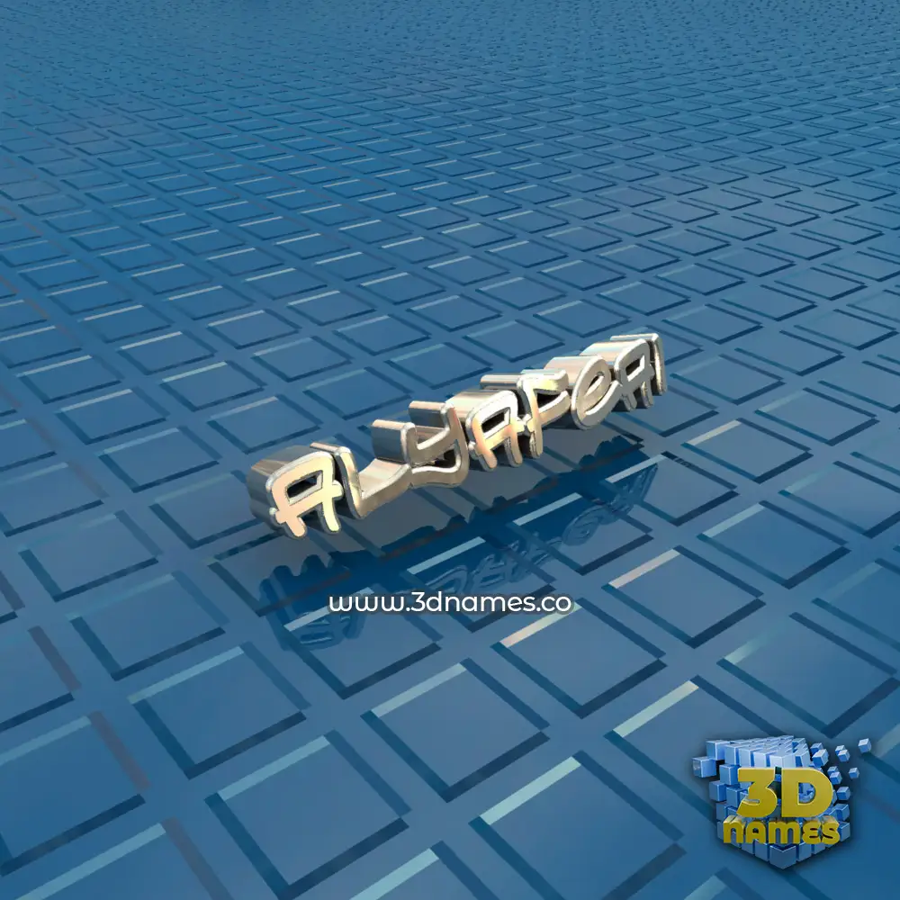 alyafeai in Blue Bling style - 3D name wallpaper