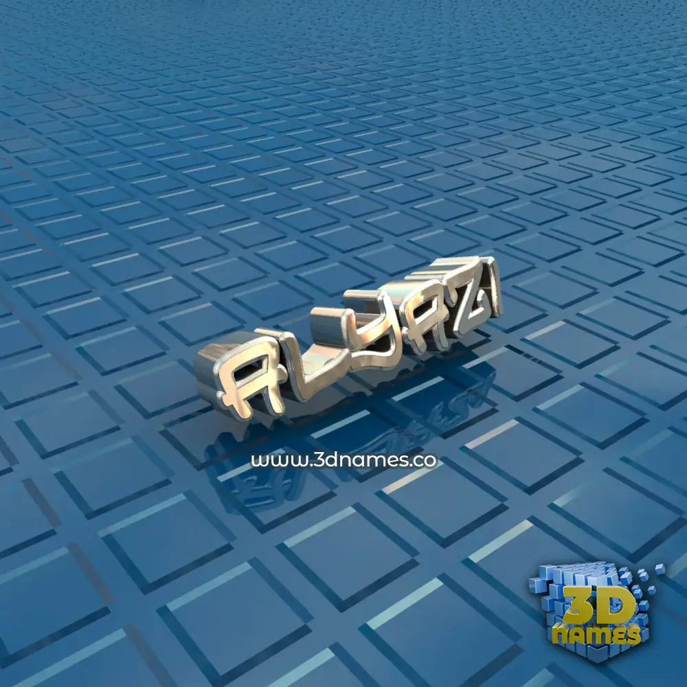 alyazi in Blue Bling style - 3D name wallpaper