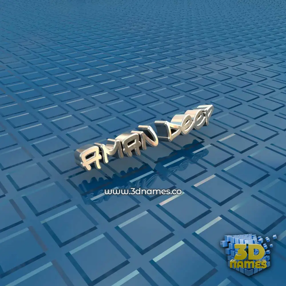 aman deep in Blue Bling style - 3D name wallpaper