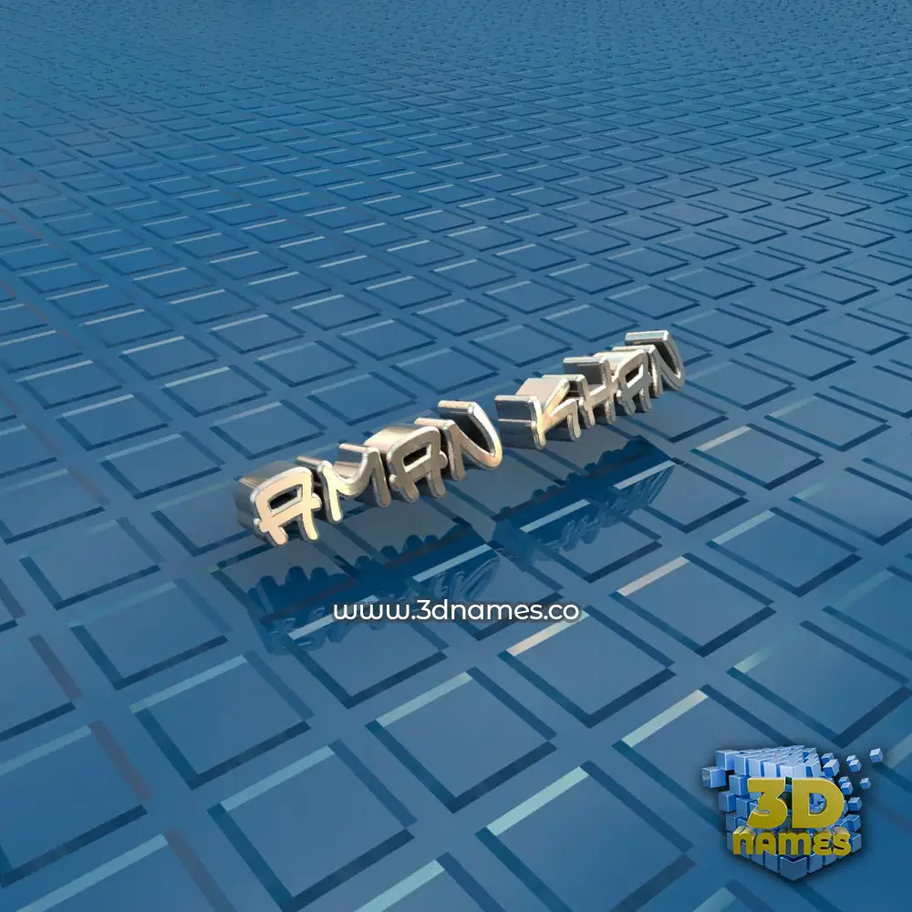 aman khan in Blue Bling style - 3D name wallpaper