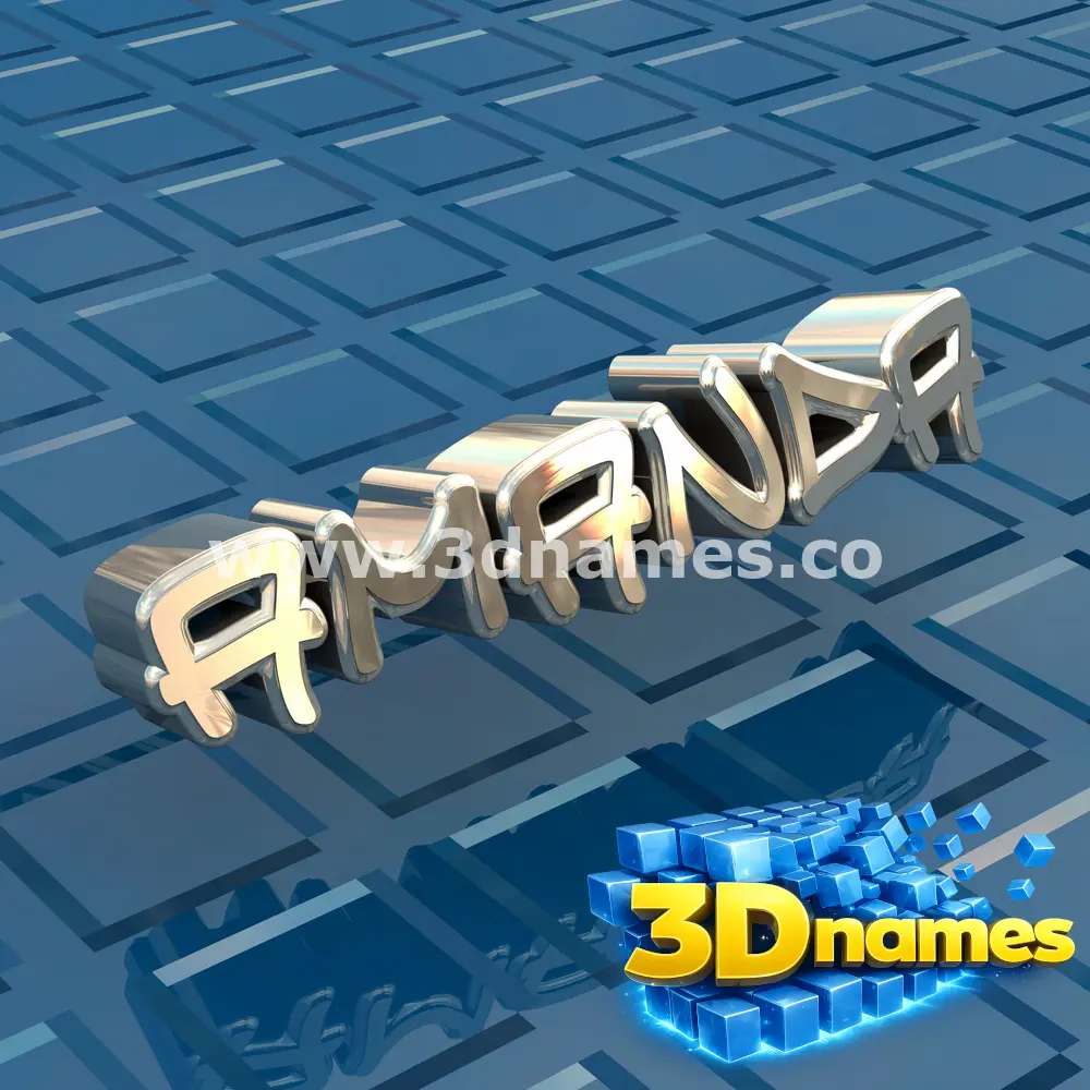 amanda in Blue Bling style - 3D name wallpaper