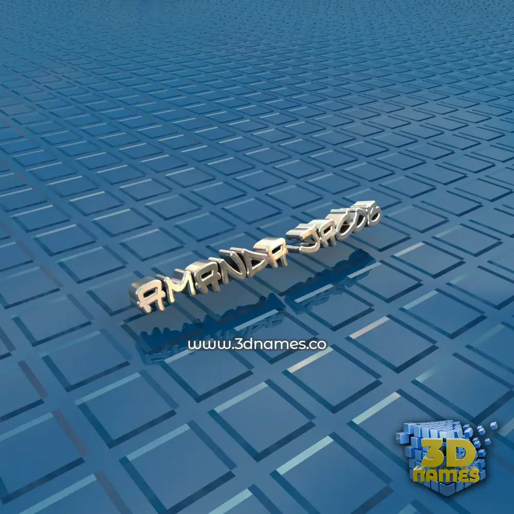 amanda jacob in Blue Bling style - 3D name wallpaper