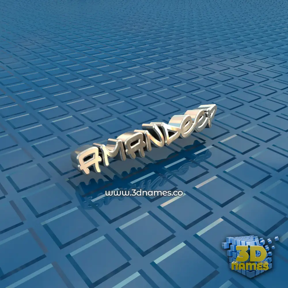 amandeep in Blue Bling style - 3D name wallpaper