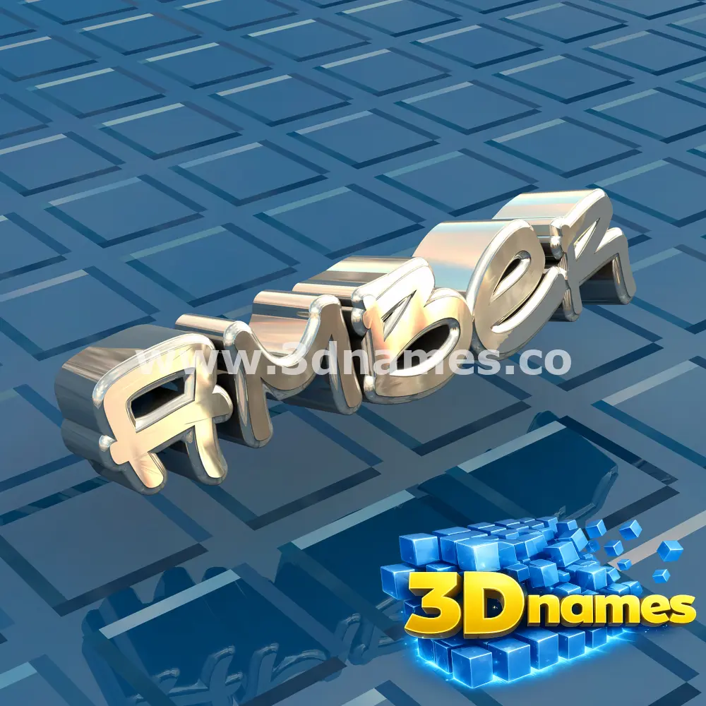 amber in Blue Bling style - 3D name wallpaper