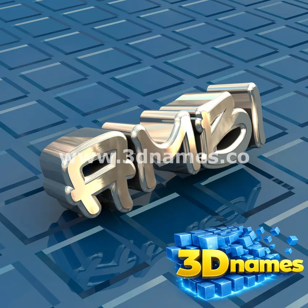 ambi in Blue Bling style - 3D name wallpaper