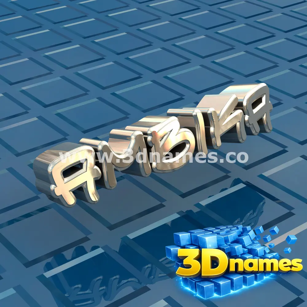 ambika in Blue Bling style - 3D name wallpaper
