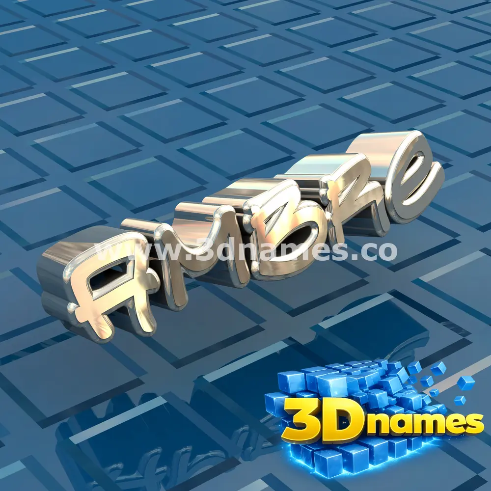 ambre in Blue Bling style - 3D name wallpaper