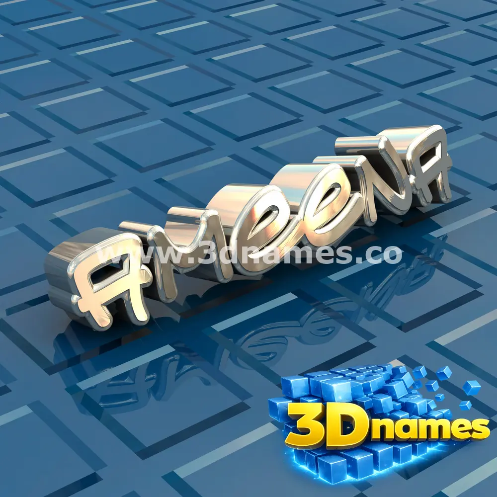 ameena in Blue Bling style - 3D name wallpaper