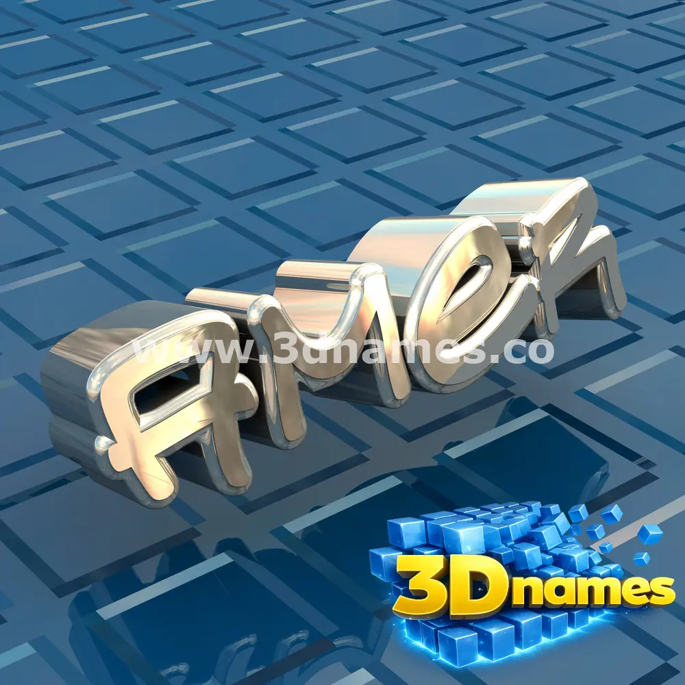 amer in Blue Bling style - 3D name wallpaper