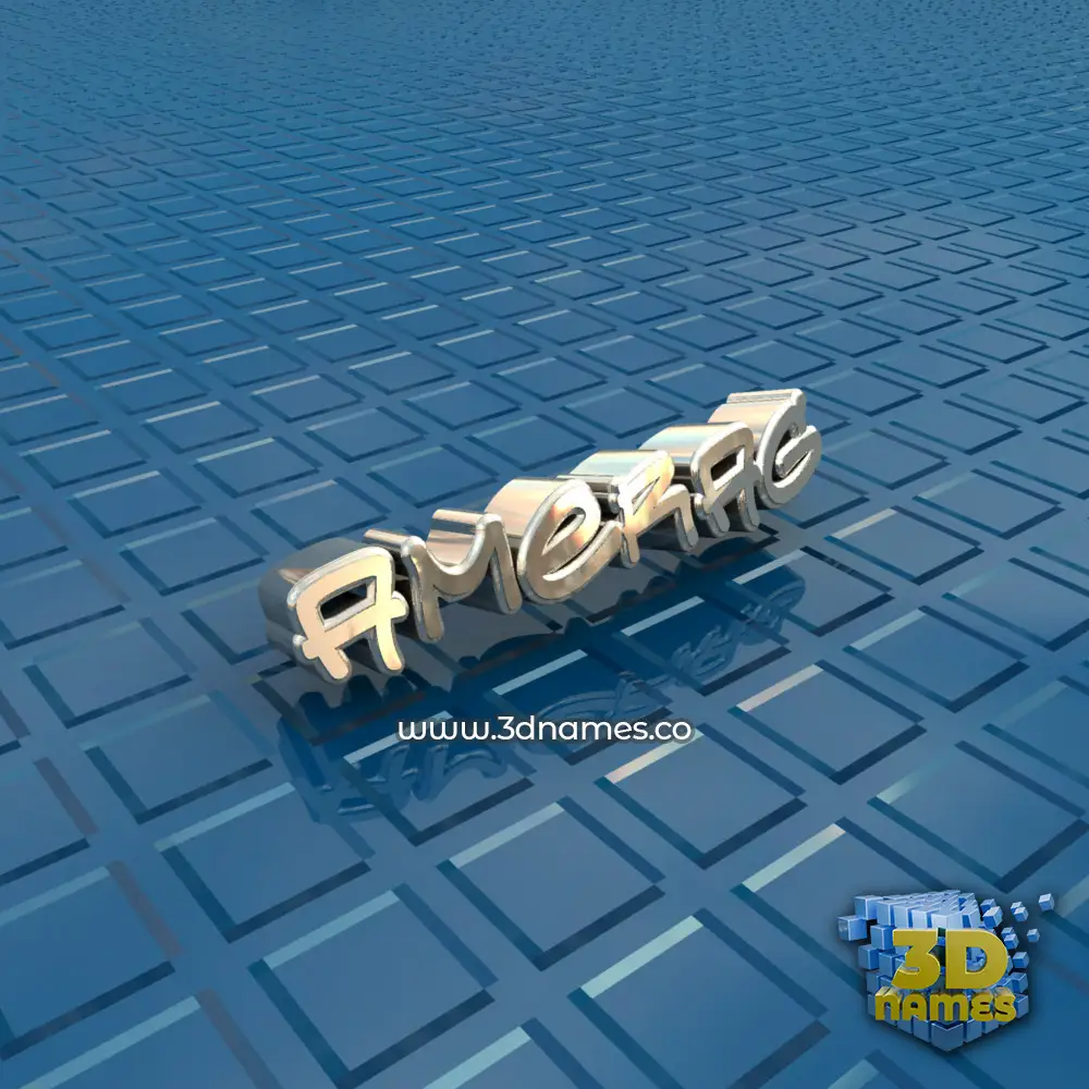 amerag in Blue Bling style - 3D name wallpaper