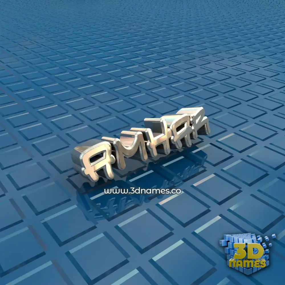 amhar in Blue Bling style - 3D name wallpaper