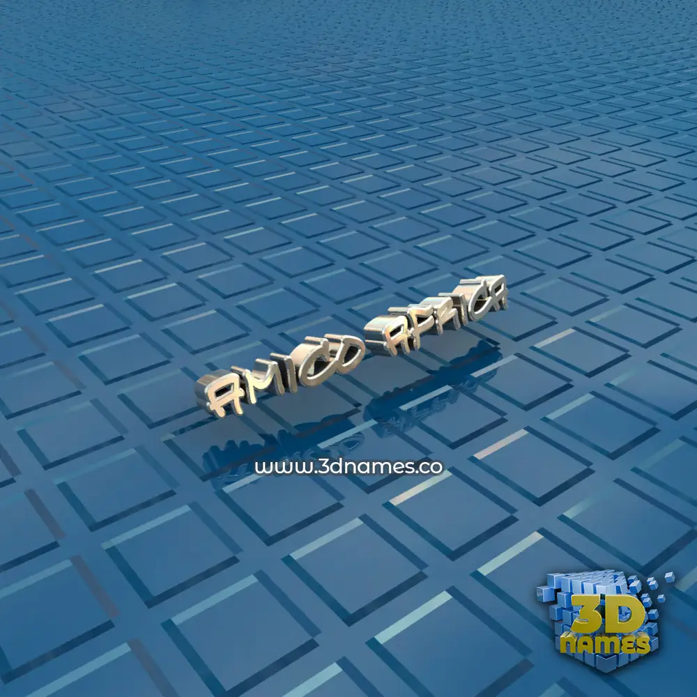amico africa in Blue Bling style - 3D name wallpaper