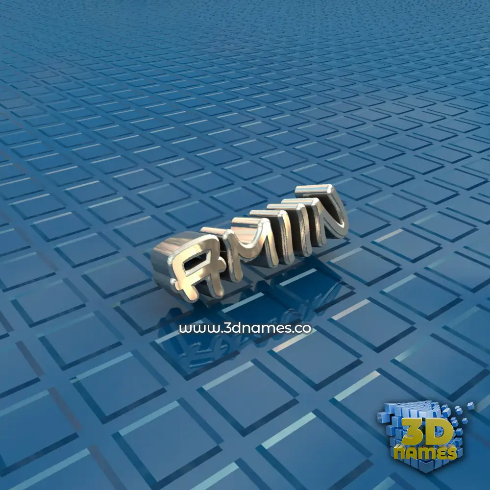amiin in Blue Bling style - 3D name wallpaper