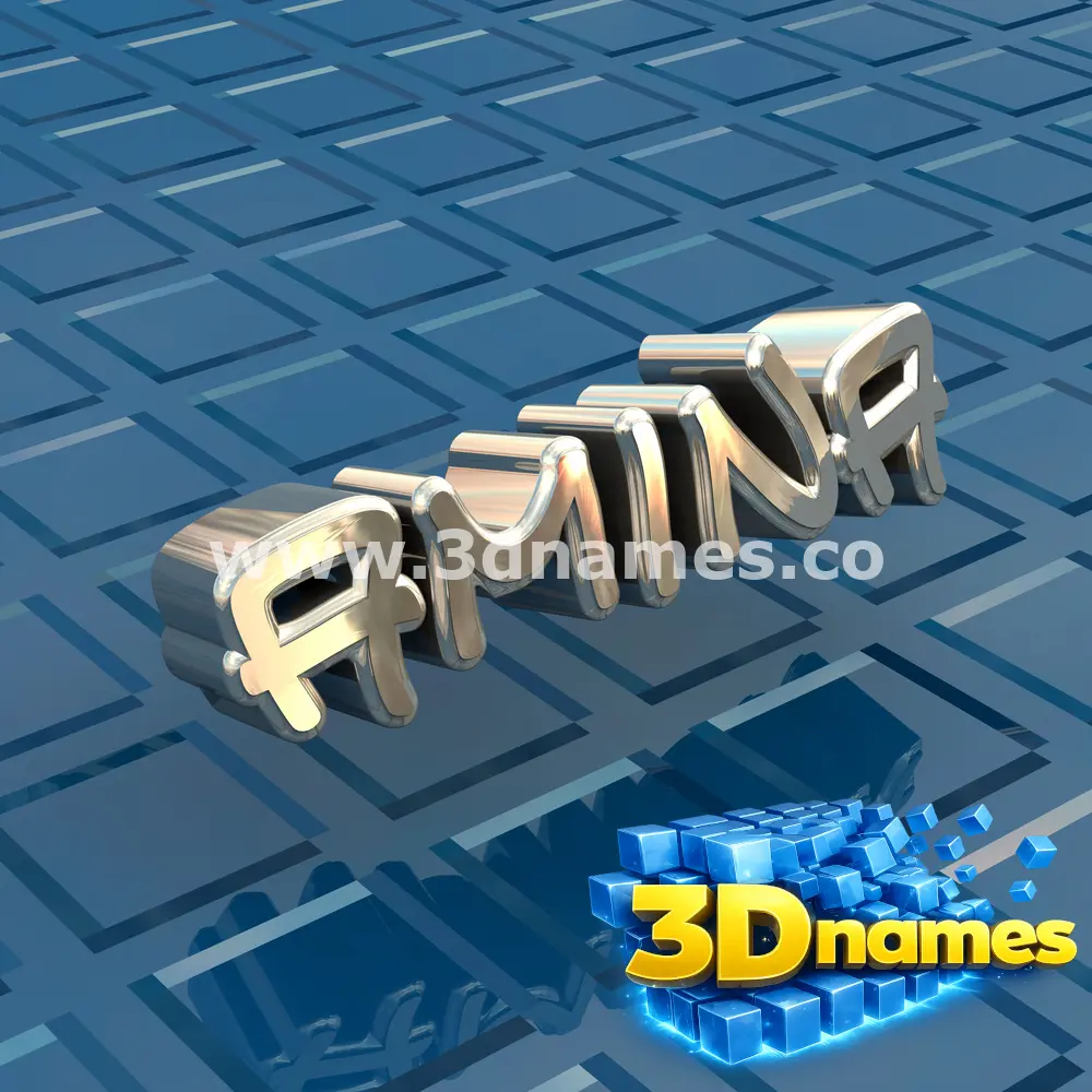 amina in Blue Bling style - 3D name wallpaper