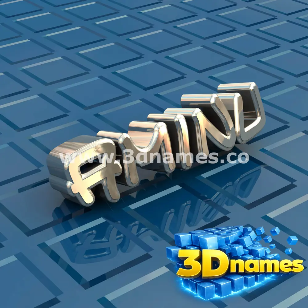 aminu in Blue Bling style - 3D name wallpaper
