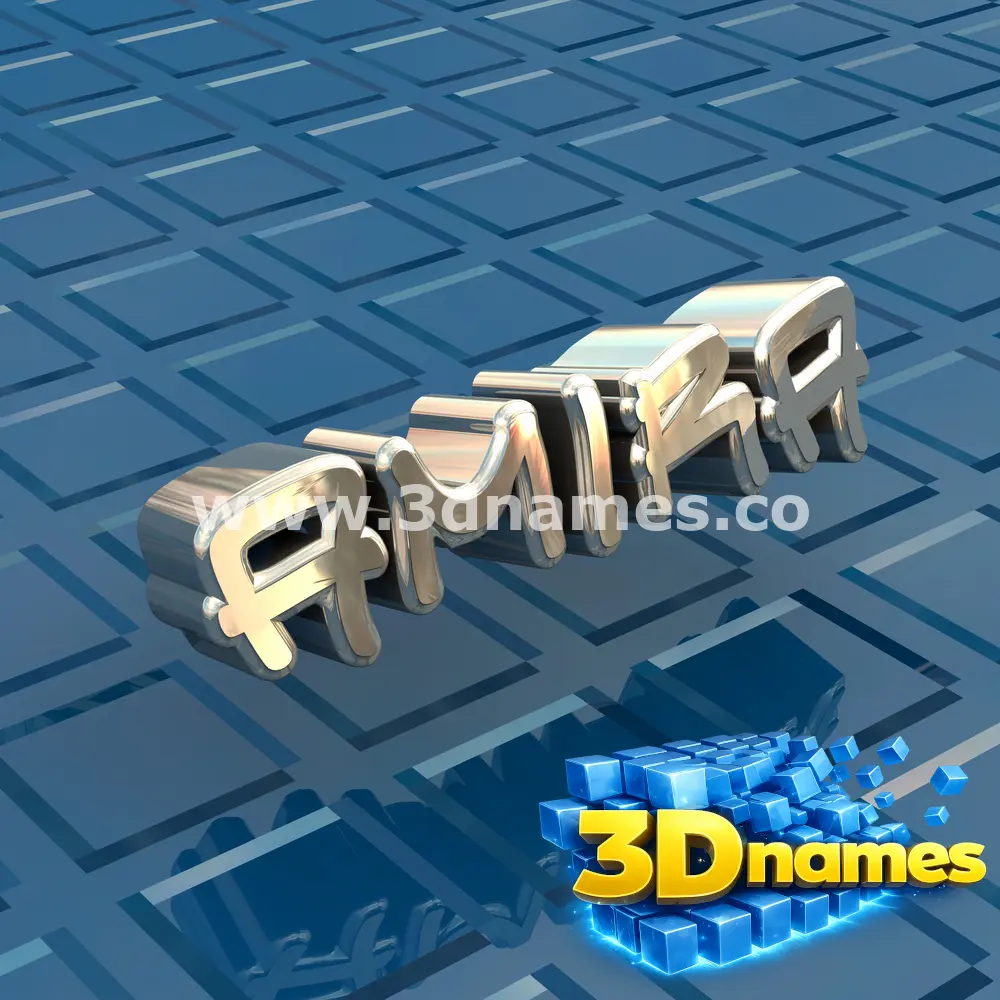 amira in Blue Bling style - 3D name wallpaper