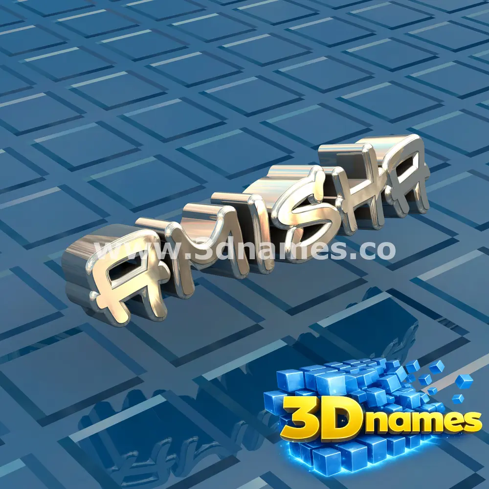amisha in Blue Bling style - 3D name wallpaper