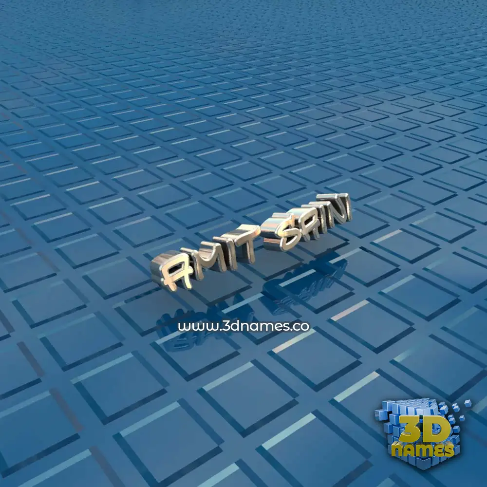 amit saini in Blue Bling style - 3D name wallpaper