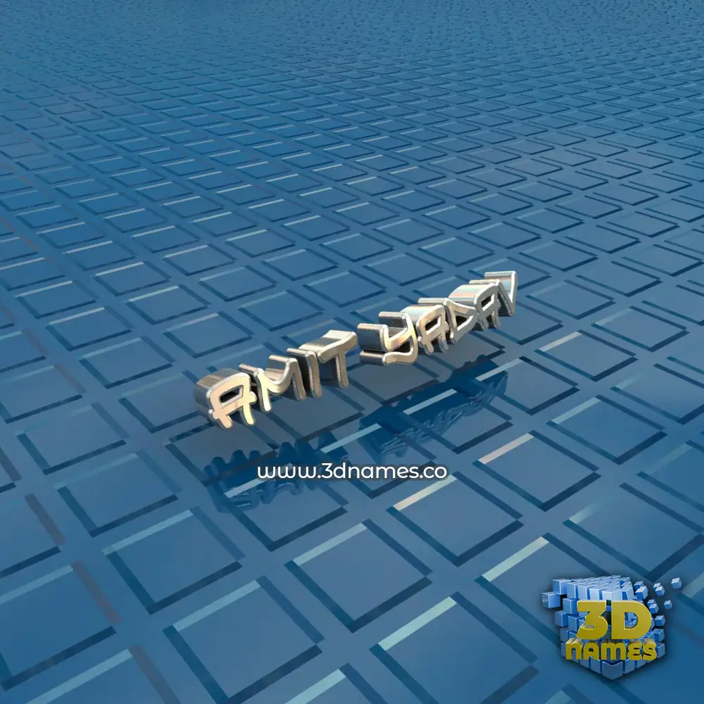amit yadav in Blue Bling style - 3D name wallpaper