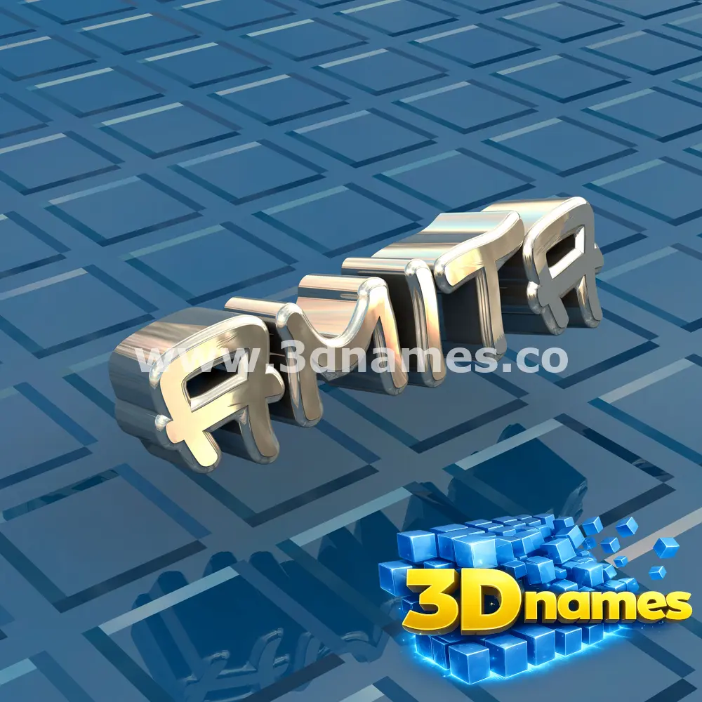 amita in Blue Bling style - 3D name wallpaper