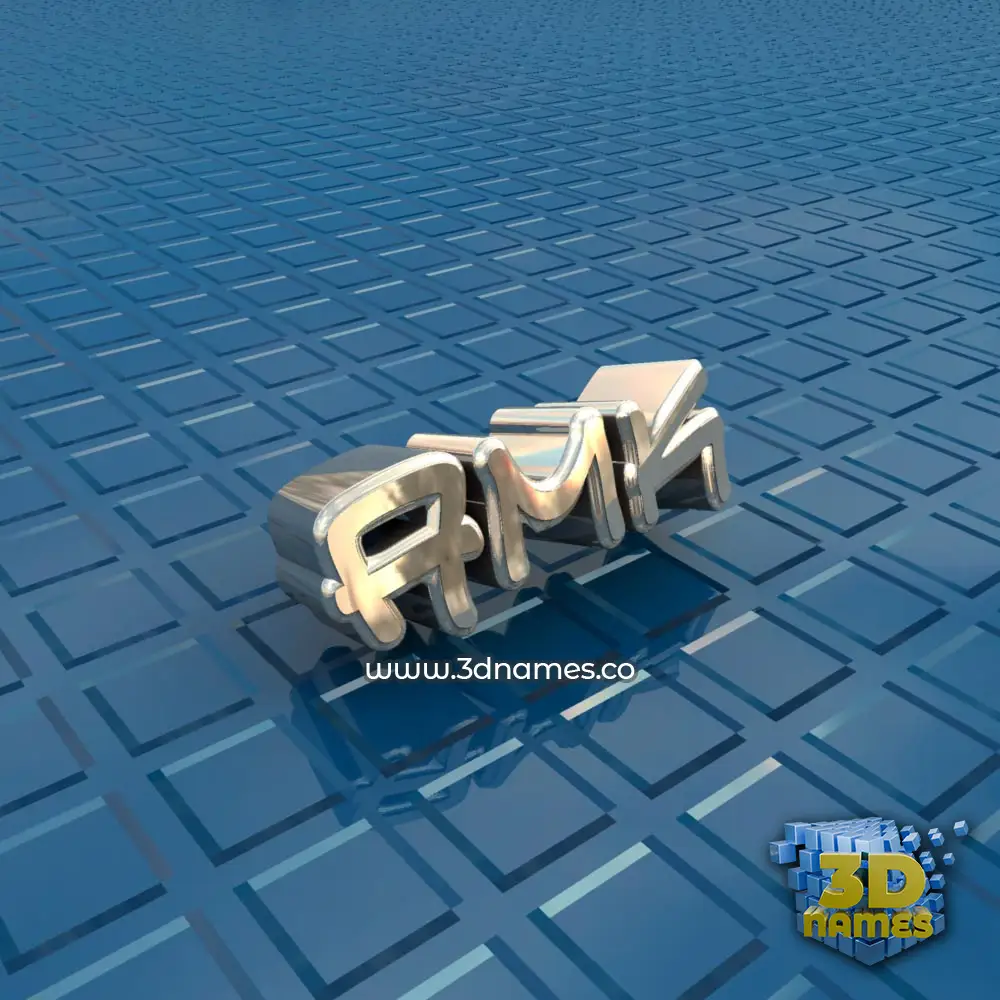 amk in Blue Bling style - 3D name wallpaper
