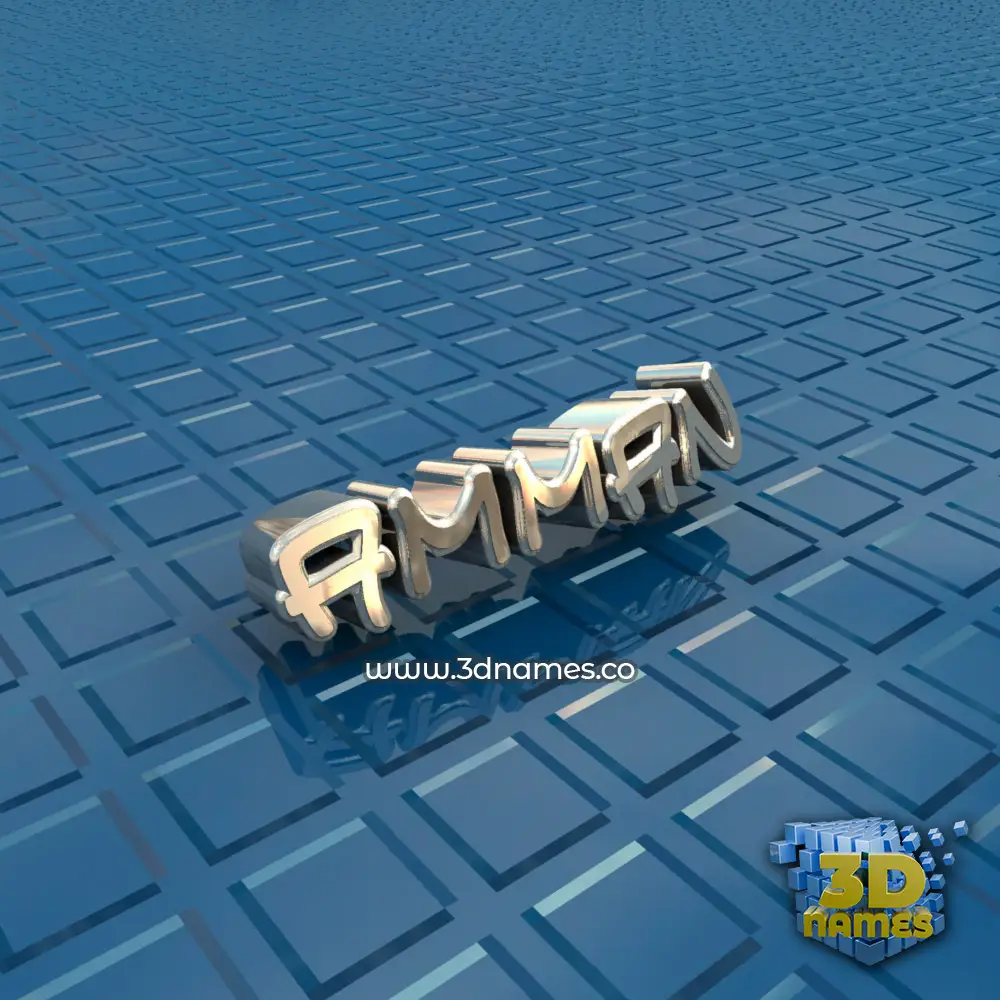 amman in Blue Bling style - 3D name wallpaper