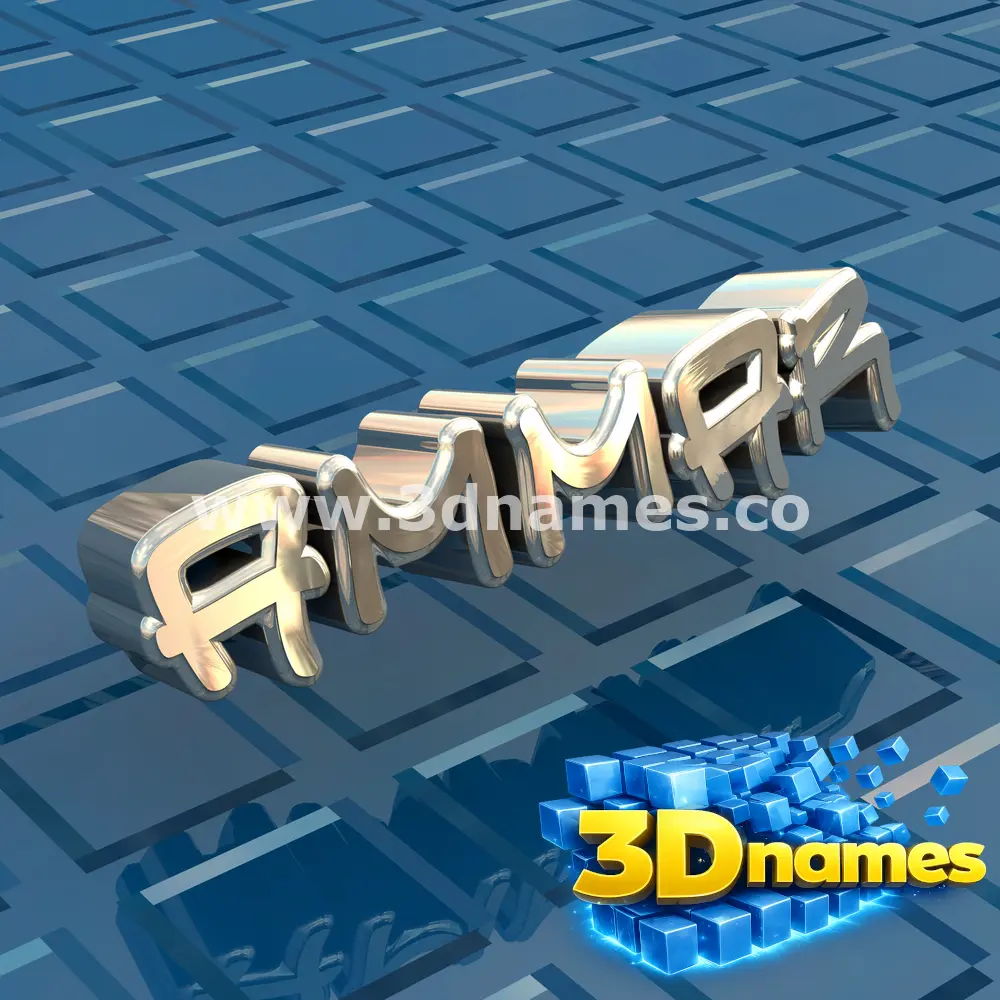 ammar in Blue Bling style - 3D name wallpaper
