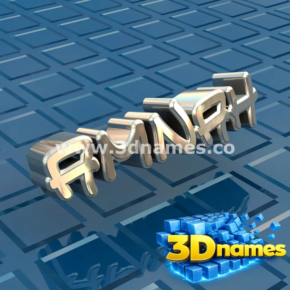 amnah in Blue Bling style - 3D name wallpaper