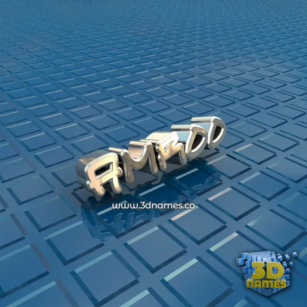 amroo in Blue Bling style - 3D name wallpaper