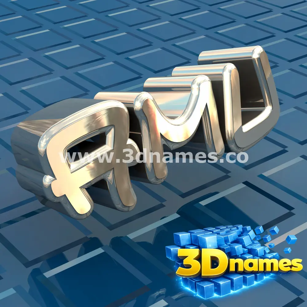 amu in Blue Bling style - 3D name wallpaper