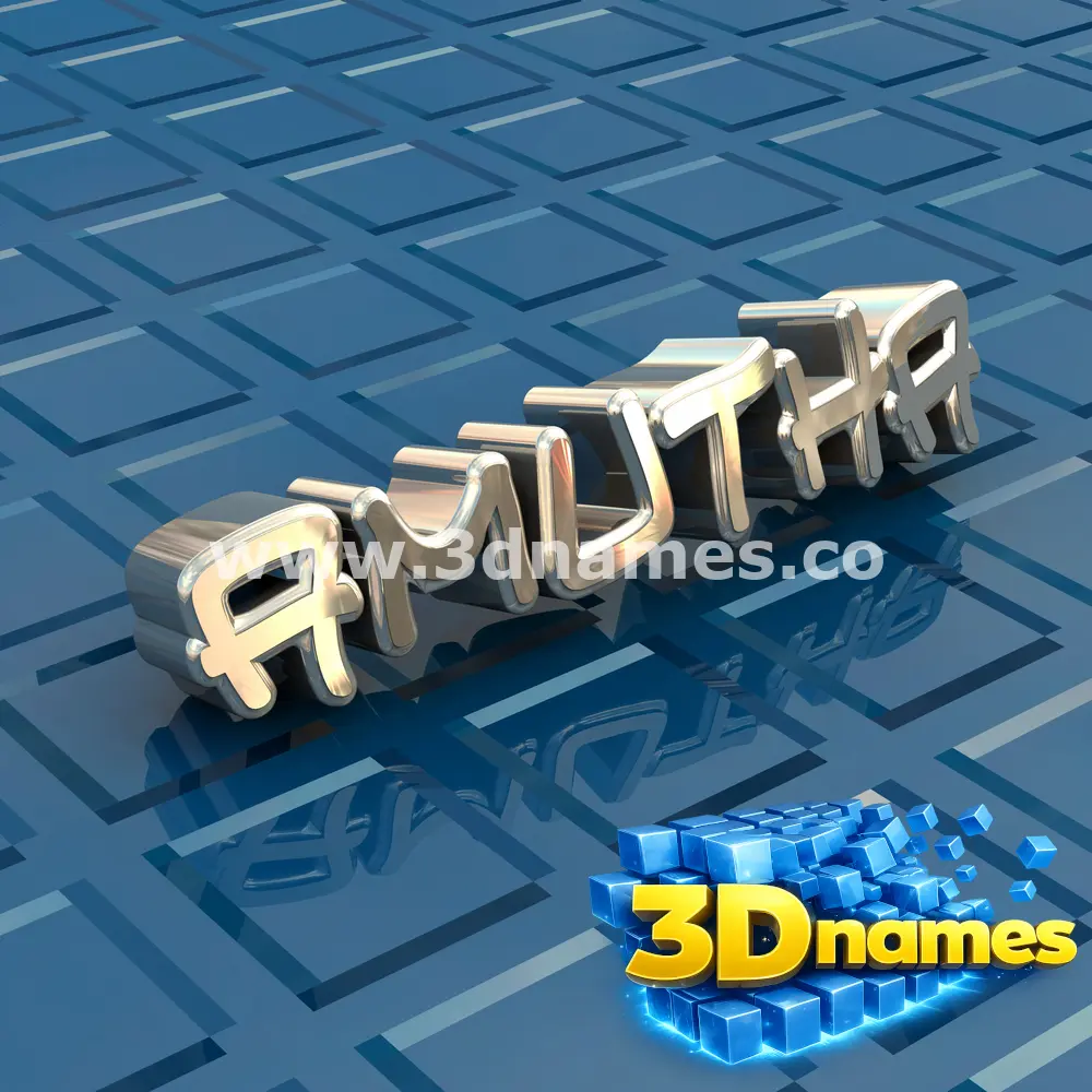 amutha in Blue Bling style - 3D name wallpaper