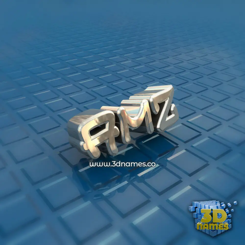 amz in Blue Bling style - 3D name wallpaper