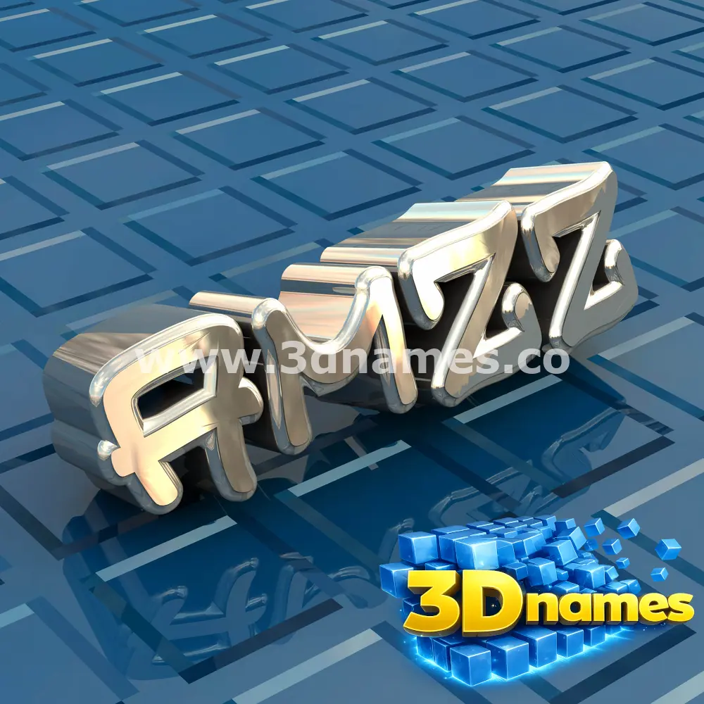 amzz in Blue Bling style - 3D name wallpaper