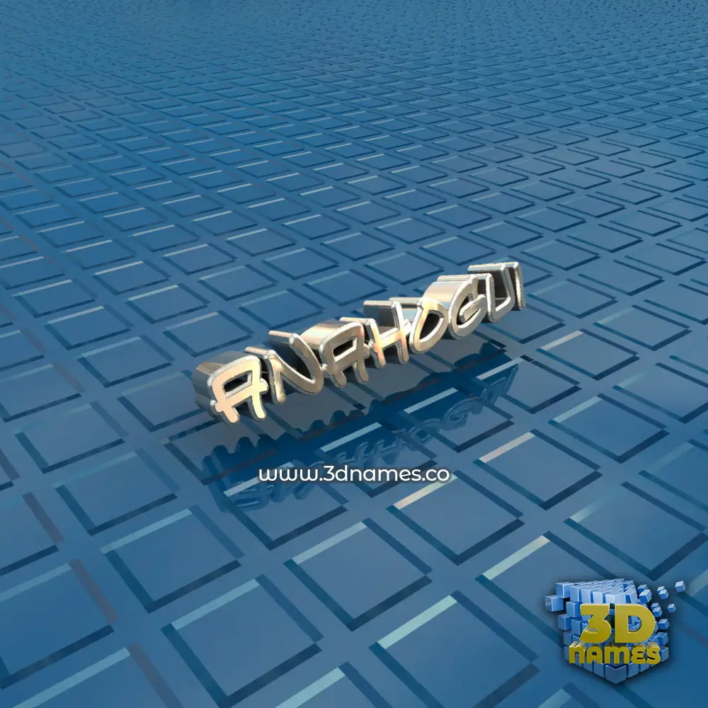 anahogui in Blue Bling style - 3D name wallpaper