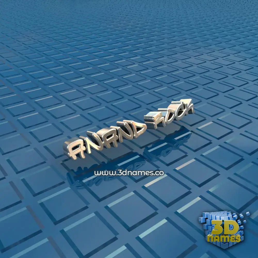 anand rock in Blue Bling style - 3D name wallpaper