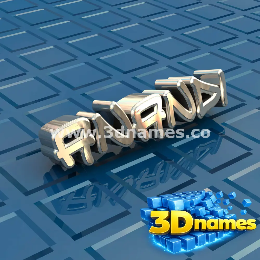 anandi in Blue Bling style - 3D name wallpaper
