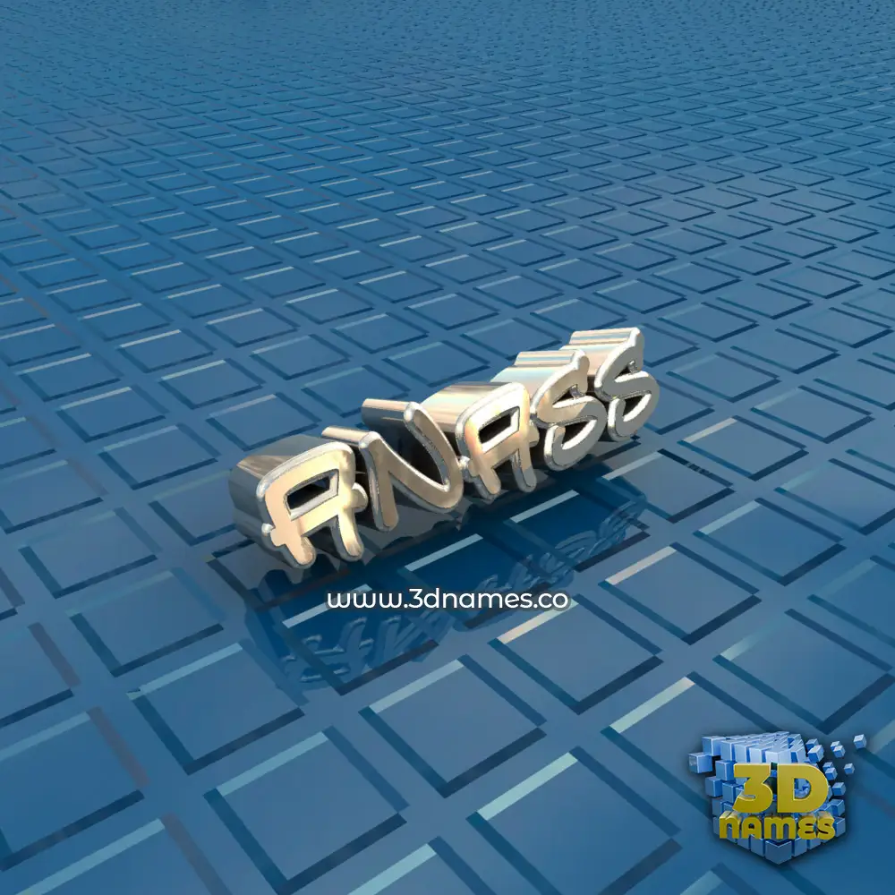 anass in Blue Bling style - 3D name wallpaper