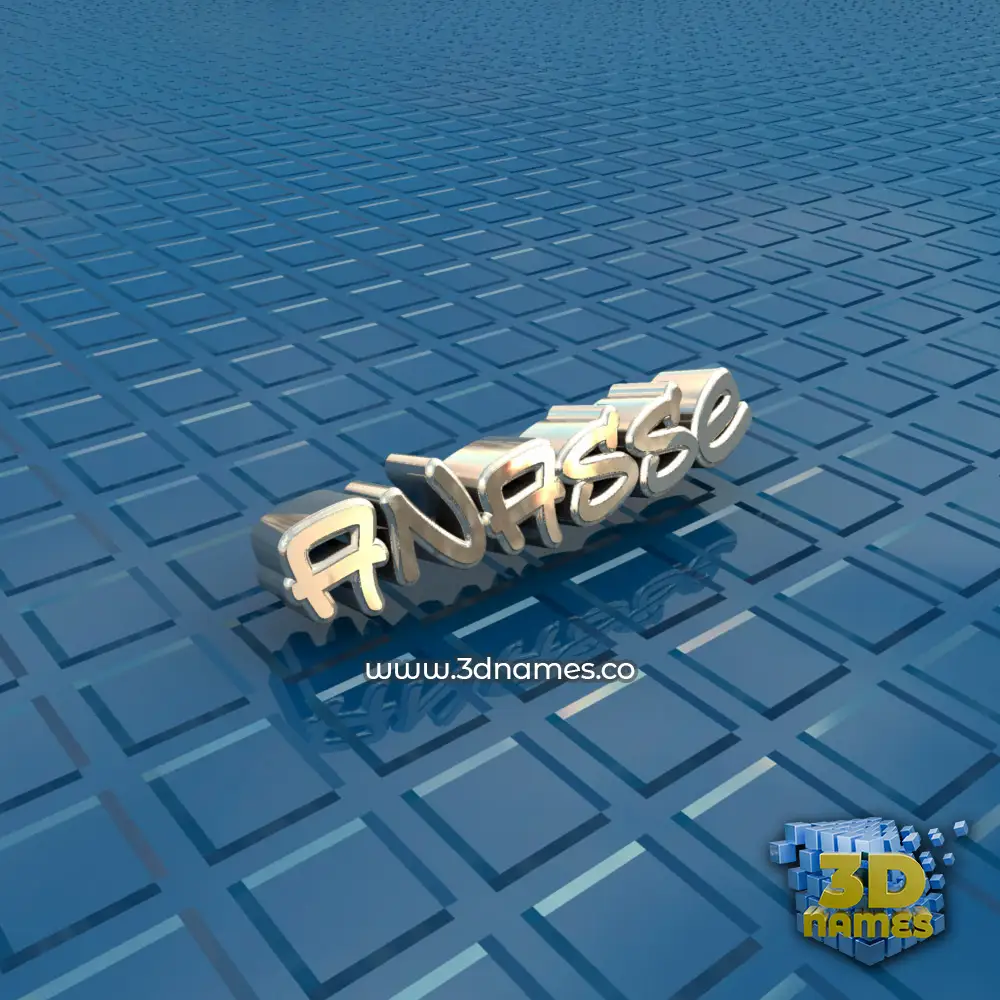 anasse in Blue Bling style - 3D name wallpaper