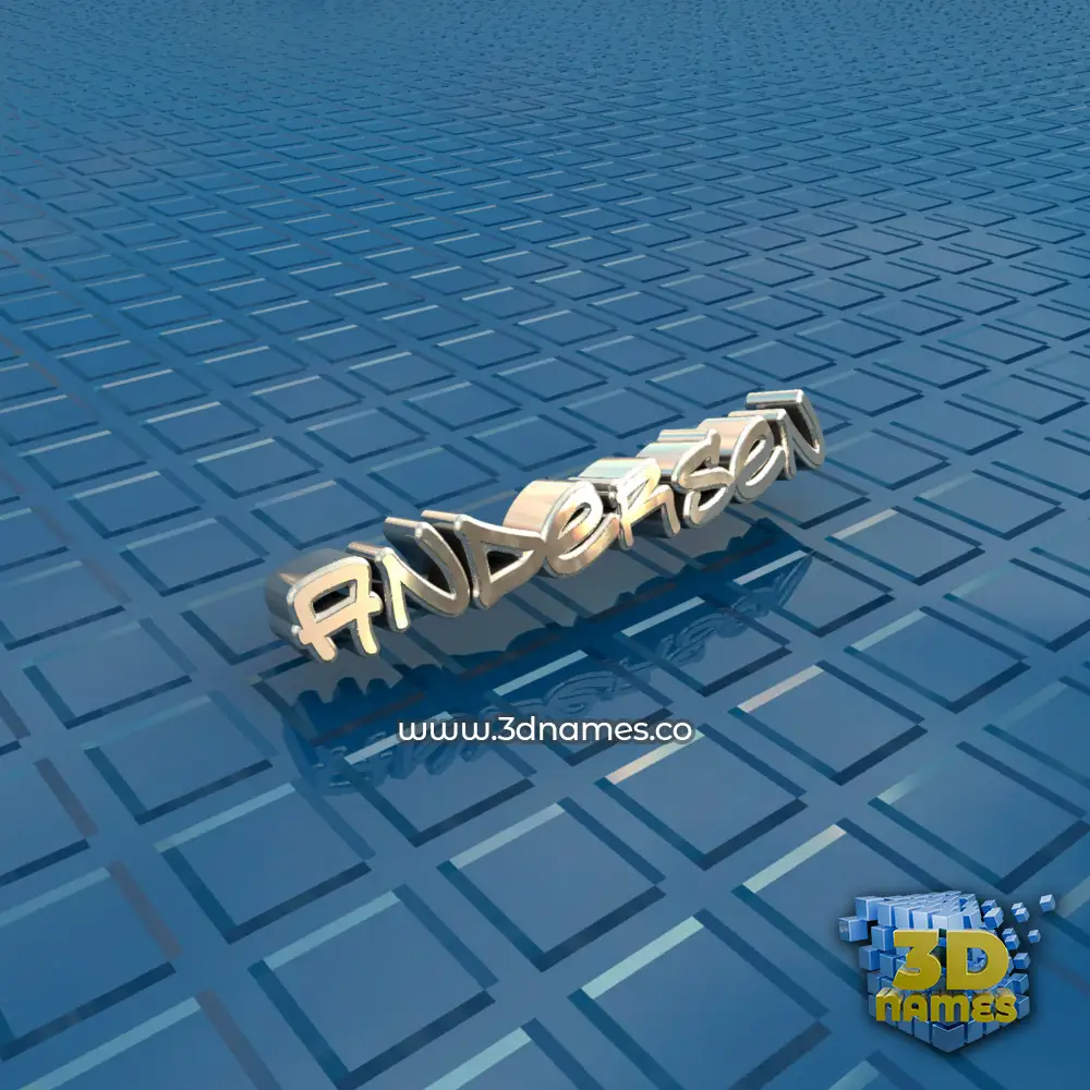 andersen in Blue Bling style - 3D name wallpaper