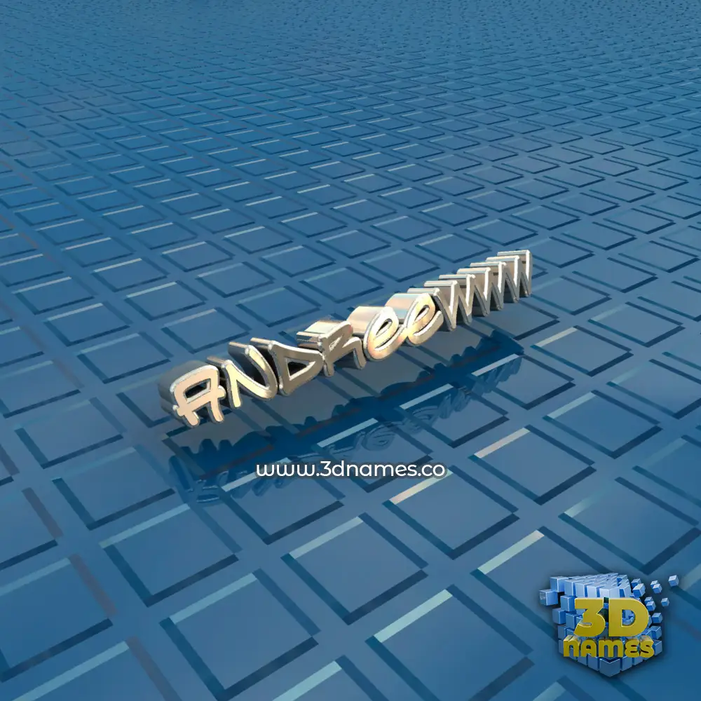 andreewww in Blue Bling style - 3D name wallpaper