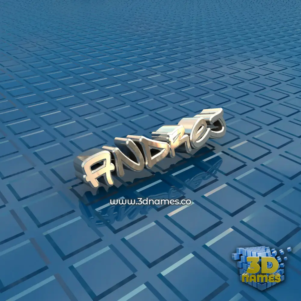 andrej in Blue Bling style - 3D name wallpaper