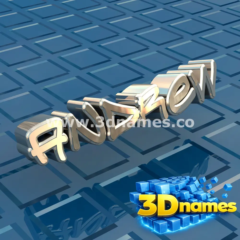 andrew in Blue Bling style - 3D name wallpaper
